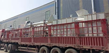 強福機械時產5噸濕法雙螺桿膨化線設備發貨